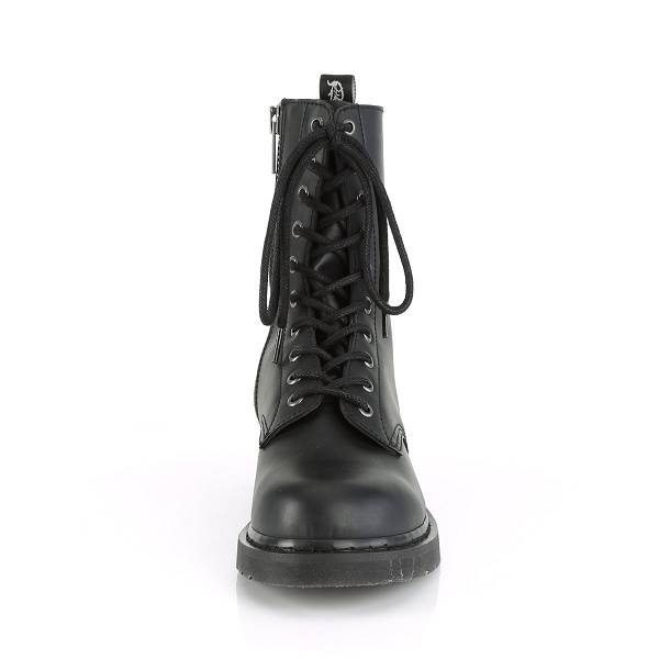 Demonia Men's Bolt-200 Mid Calf Boots - Black Vegan Leather D7013-64US Clearance